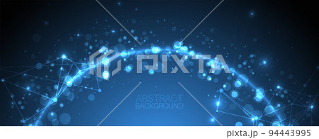 Abstract vector background, scientific direction, with glowing circles and chaotic spots on it. Abstract vector background, scientific direction, with glowing circles and chaotic spots on it. 94443995