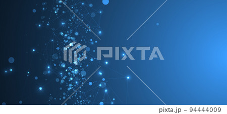 Abstract polygonal vector science background with connecting dots and lines. 94444009