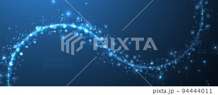 Abstract vector background, scientific direction, with glowing circles and chaotic spots on it. 94444011