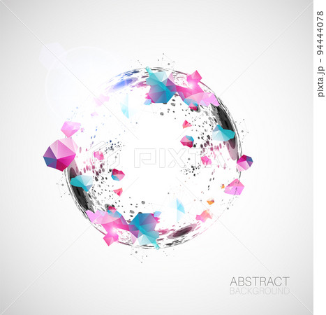 Abstract sphere background with plexus effect. 3D surface. 94444078