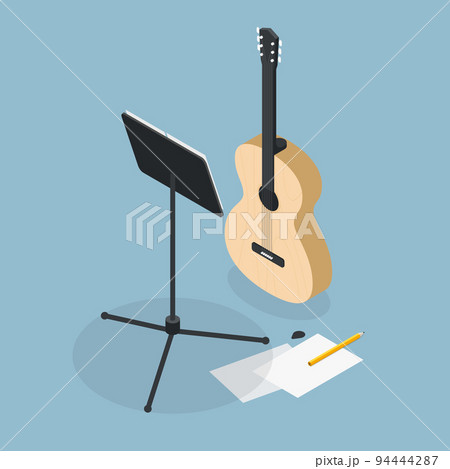 Playing Guitar Isometric Illustration Playing Guitar Isometric Illustration 94444287
