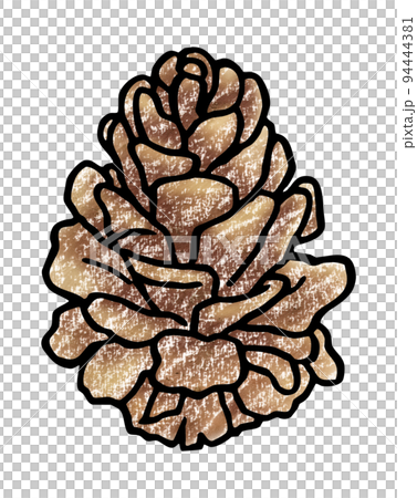 A rough pine cone illustration drawn with crayons A rough pine cone illustration drawn with crayons 94444381