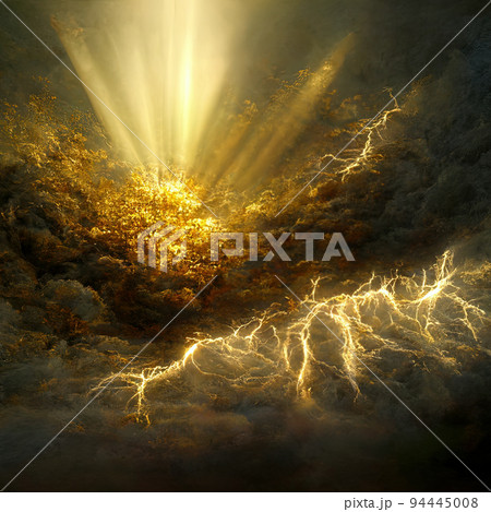 dramatic gold light backgroundのイラスト素材 [94445008] - PIXTA