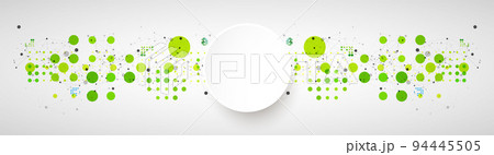 Modern geometrical circle abstract background. Dotted texture template. Geometric pattern in halftone style with plexus effect. 94445505