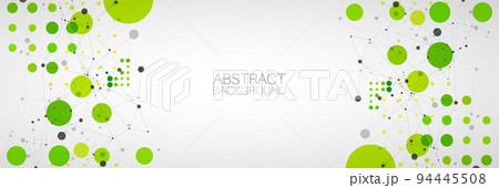 Modern geometrical circle abstract background. Dotted texture template. Geometric pattern in halftone style with plexus effect. 94445508