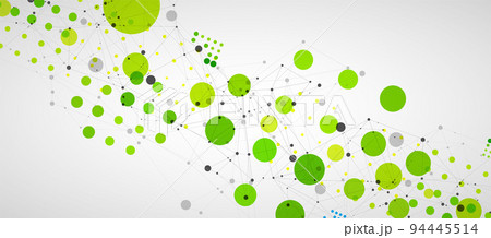 Modern geometrical circle abstract background. Dotted texture template. Geometric pattern in halftone style with plexus effect. 94445514