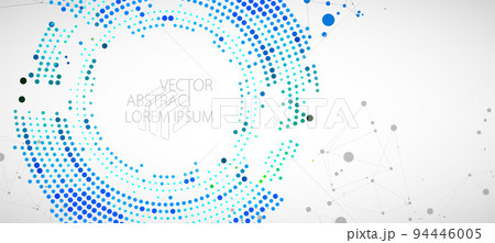 Halftone science background with connecting dots and lines. Digital data visualization. Halftone science background with connecting dots and lines. Digital data visualization. 94446005