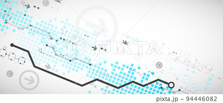 Abstract technology concept. Circuit board, high computer color background. Vector illustration with space for content, web - template, business tech presentation. 94446082