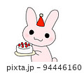ケーキを持つうさぎ 94446160