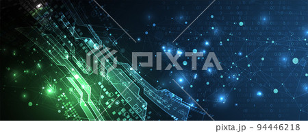 Abstract glowing technology background. Communication concept. Template for science presentation. Vector illustration. Abstract glowing technology background. Communication concept. Template for science presentation. Vector illustration. 94446218