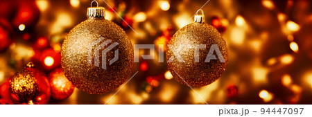 Christmas Decoration. Holiday Decorations. Christmas balls. Banner size 94447097