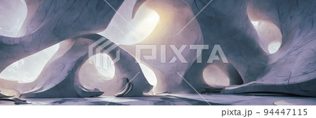 Fantastic caves of another planet. Space background. Banner size 94447115