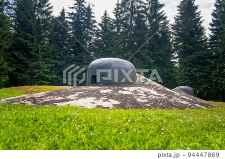 military bunker R-H-S 78 Na Pasece Artillery turret, Orlicke hory, Czech, Czechoslovak border fortifications WW II military bunker R-H-S 78 Na Pasece Artillery turret, Orlicke hory, Czech, Czechoslovak border fortifications WW II 94447869