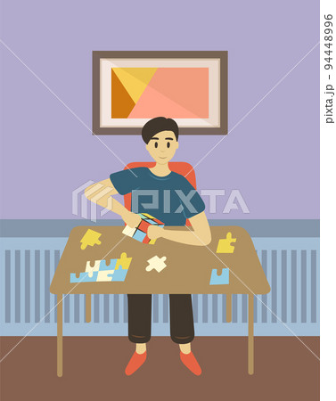 Man Solving Problems and Puzzles, Hobby of Male Man Solving Problems and Puzzles, Hobby of Male 94448996