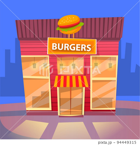 Burgers Cafe, Restaurant Building, Facade Exterior Burgers Cafe, Restaurant Building, Facade Exterior 94449315