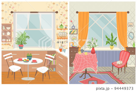 Interior of Home, Dining and Living Room Vector Interior of Home, Dining and Living Room Vector 94449373