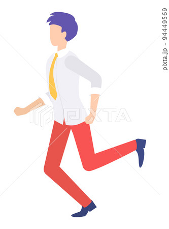Businessman running forward abstract vector illustration character in flat design business man 94449569