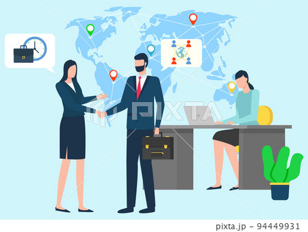 International Businessmen Working in Office Vector 94449931