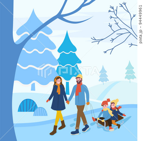 Winter Vacations of Family, Parents and Children 94449961