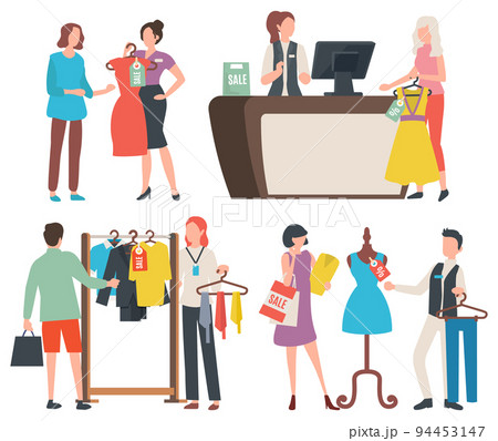 People Shopping Cashier at Counter Shop Consultant 94453147