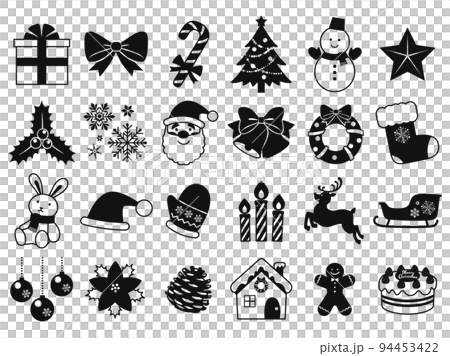 聖誕節圖標 set_one 顏色黑色 94453422