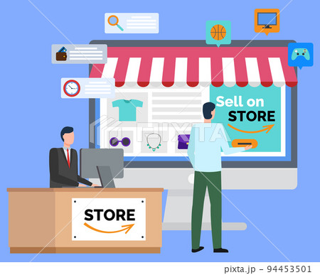 Online Store to Sell, Marketplace for Trade Vector 94453501