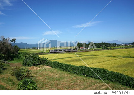 水田地帯を走る東北本線 94453745