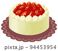 苺のデコレーションホールケーキのイラスト 94453954