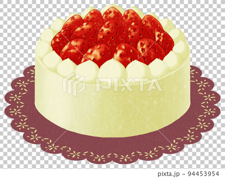 苺のデコレーションホールケーキのイラスト 94453954