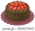 苺のデコレーションホールケーキのイラスト 94453955