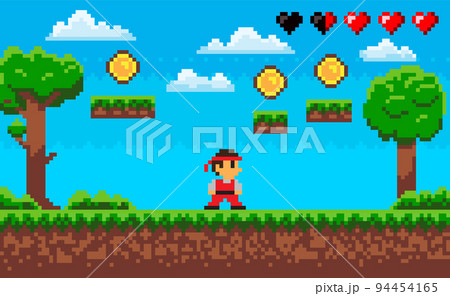 Fighting Game Pixel Character on Scene Arcade 94454165