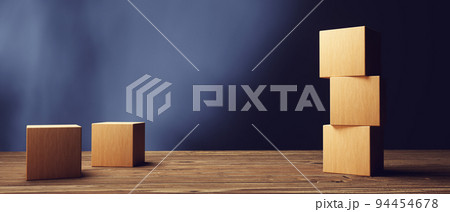 Square blocks and cubes - geometric shapes - 3D Square blocks and cubes - geometric shapes - 3D 94454678