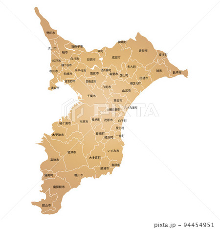 千葉県と市町村地図