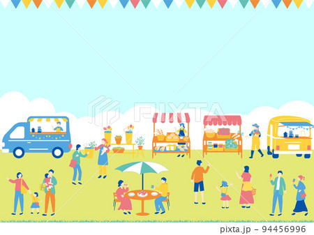 マルシェ 休日のマーケットで楽しむ人々 マルシェ 休日のマーケットで楽しむ人々 94456996