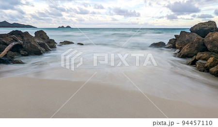 View of Rabbit Island from Waimanalo Beach on Oahu, Hawai View of Rabbit Island from Waimanalo Beach on Oahu, Hawai 94457110