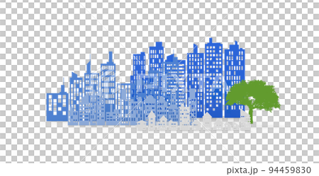 3Dの住宅とビル 94459830