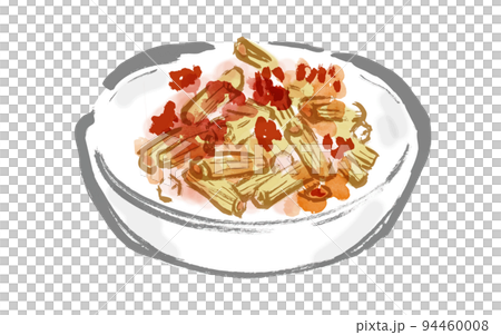 ペンネパスタの手描き和風イラスト ペンネパスタの手描き和風イラスト 94460008