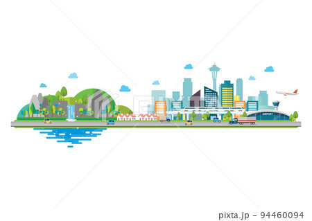 Cityscape with Infrastructure and nature landscape 94460094