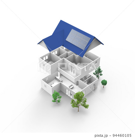 3Dの住宅とビル 94460105