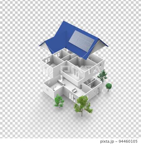 3Dの住宅とビル 94460105