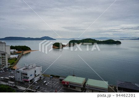 早朝の観光地エンジェルロード、小豆島、香川県 早朝の観光地エンジェルロード、小豆島、香川県 94462201