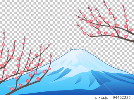 裝飾背景-紅梅和富士山 裝飾背景-紅梅和富士山 94462225