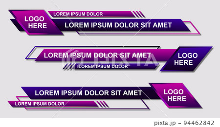 Set futuristic lower thirds set template vector. Template layout design banner for bar Headline news title. Modern design style. 94462842