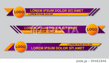 Graphic set of Broadcast News Lower Thirds Banner for Television. Modern stylish lower third banner template design. Vector video headline title Graphic set of Broadcast News Lower Thirds Banner for Television. Modern stylish lower third banner template design. Vector video headline title 94462846