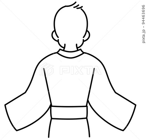 浴衣を着た男性の背中 浴衣を着た男性の背中 94463696