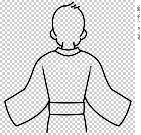 浴衣を着た男性の背中 浴衣を着た男性の背中 94463696