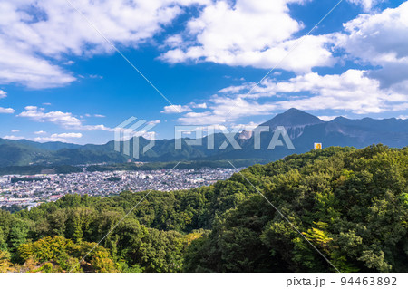 《埼玉県》秩父中心街の街並み・秩父ミューズパーク旅立ちの丘の眺め 《埼玉県》秩父中心街の街並み・秩父ミューズパーク旅立ちの丘の眺め 94463892