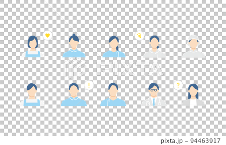 介護、医療スタッフのアイコンセット 94463917