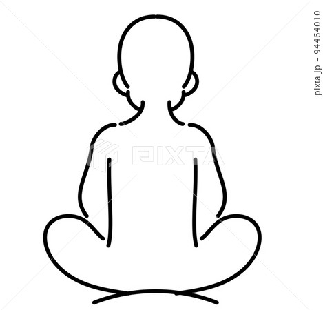 座禅をする男性の後ろ姿 94464010