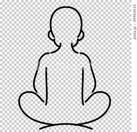 座禅をする男性の後ろ姿 94464010